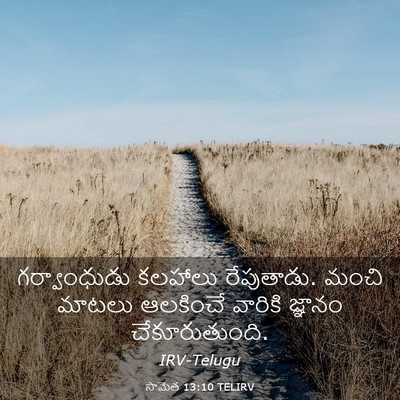 Picture 03 - సామెత 13:10 TELIRV - గర్వాంధుడు కలహాలు - Bible Verse Picture