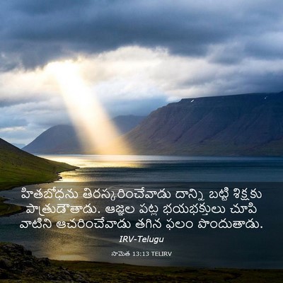 Picture 03 - సామెత 13:13 TELIRV - హితబోధను - Bible Verse Picture