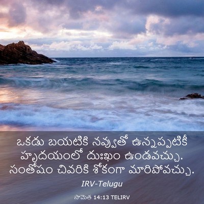 Picture 03 - సామెత 14:13 TELIRV - ఒకడు బయటికి - Bible Verse Picture