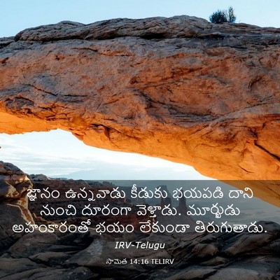 Picture 03 - సామెత 14:16 TELIRV - జ్ఞానం ఉన్నవాడు - Bible Verse Picture