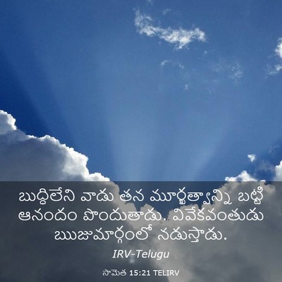 Picture 03 - సామెత 15:21 TELIRV - బుద్ధిలేని వాడు - Bible Verse Picture