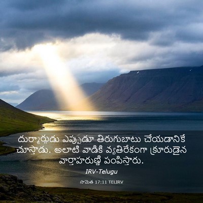 Picture 03 - సామెత 17:11 TELIRV - దుర్మార్గుడు - Bible Verse Picture