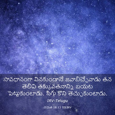 Picture 03 - సామెత 18:13 TELIRV - సావధానంగా - Bible Verse Picture