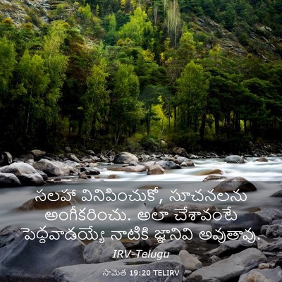 Picture 03 - సామెత 19:20 TELIRV - సలహా వినిపించుకో, - Bible Verse Picture