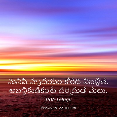 Picture 03 - సామెత 19:22 TELIRV - మనిషి హృదయం - Bible Verse Picture