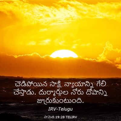 Picture 03 - సామెత 19:28 TELIRV - చెడిపోయిన సాక్షి - Bible Verse Picture
