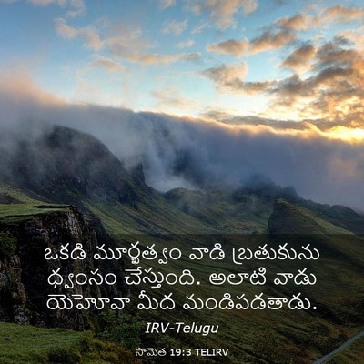 Picture 03 - సామెత 19:3 TELIRV - ఒకడి మూర్ఖత్వం - Bible Verse Picture