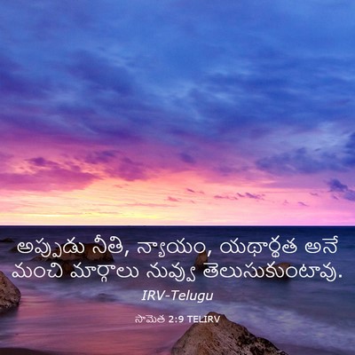 Picture 03 - సామెత 2:9 TELIRV - అప్పుడు నీతి, - Bible Verse Picture