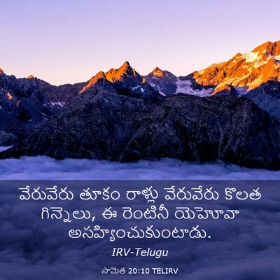 Picture 03 - సామెత 20:10 TELIRV - వేరువేరు తూకం - Bible Verse Picture
