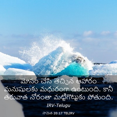 Picture 03 - సామెత 20:17 TELIRV - మోసం చేసి తెచ్చిన - Bible Verse Picture