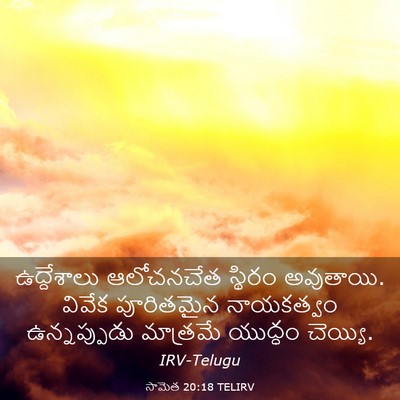 Picture 03 - సామెత 20:18 TELIRV - ఉద్దేశాలు - Bible Verse Picture
