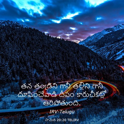Picture 03 - సామెత 20:20 TELIRV - తన తండ్రిని గానీ - Bible Verse Picture