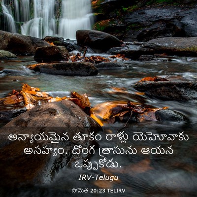 Picture 03 - సామెత 20:23 TELIRV - అన్యాయమైన తూకం - Bible Verse Picture