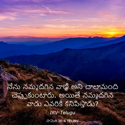Picture 03 - సామెత 20:6 TELIRV - నేను నమ్మదగిన - Bible Verse Picture
