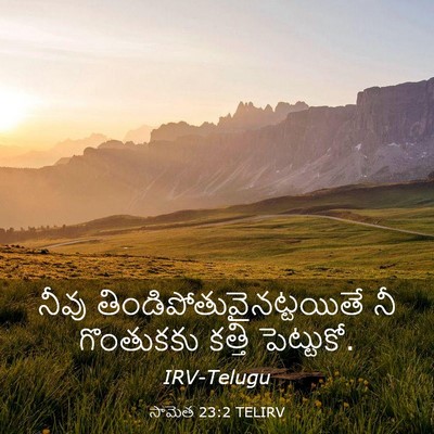 Picture 03 - సామెత 23:2 TELIRV - నీవు - Bible Verse Picture