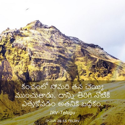 Picture 03 - సామెత 26:15 TELIRV - కంచంలో సోమరి తన - Bible Verse Picture