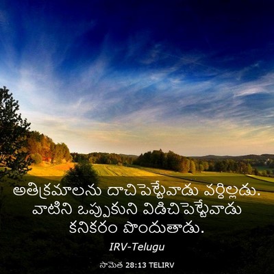 Picture 03 - సామెత 28:13 TELIRV - అతిక్రమాలను - Bible Verse Picture