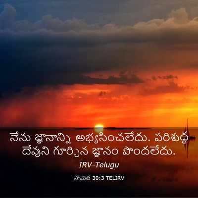 Picture 03 - సామెత 30:3 TELIRV - నేను జ్ఞానాన్ని - Bible Verse Picture