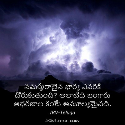 Picture 03 - సామెత 31:10 TELIRV - సమర్థురాలైన భార్య - Bible Verse Picture