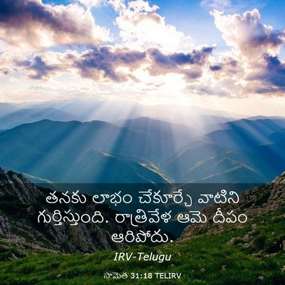 Picture 03 - సామెత 31:18 TELIRV - తనకు లాభం - Bible Verse Picture