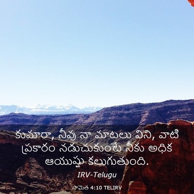 Picture 03 - సామెత 4:10 TELIRV - కుమారా, నీవు నా - Bible Verse Picture