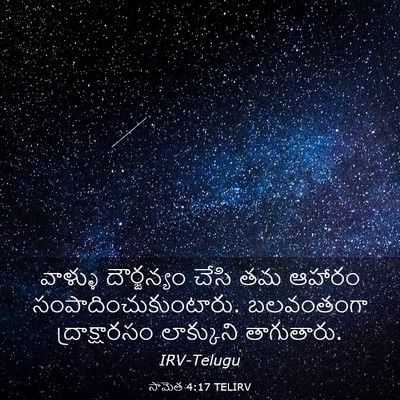 Picture 03 - సామెత 4:17 TELIRV - వాళ్ళు దౌర్జన్యం - Bible Verse Picture