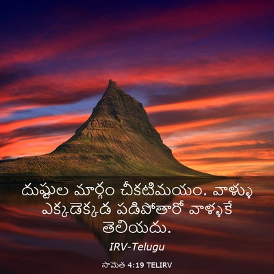 Picture 03 - సామెత 4:19 TELIRV - దుష్టుల మార్గం - Bible Verse Picture