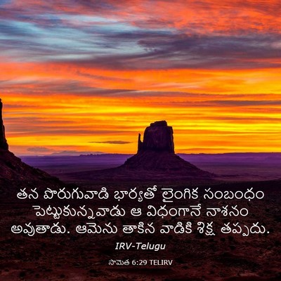 Picture 03 - సామెత 6:29 TELIRV - తన పొరుగువాడి - Bible Verse Picture
