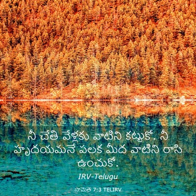 Picture 03 - సామెత 7:3 TELIRV - నీ చేతి వేళ్లకు - Bible Verse Picture