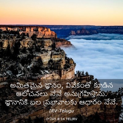 Picture 03 - సామెత 8:14 TELIRV - అమితమైన జ్ఞానం, - Bible Verse Picture