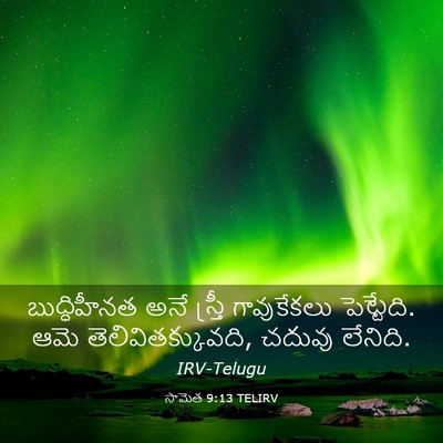 Picture 03 - సామెత 9:13 TELIRV - బుద్ధిహీనత అనే - Bible Verse Picture