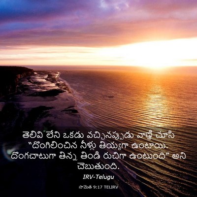 Picture 03 - సామెత 9:17 TELIRV - తెలివి లేని ఒకడు - Bible Verse Picture