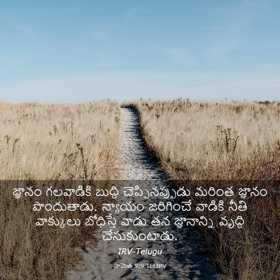 Picture 03 - సామెత 9:9 TELIRV - జ్ఞానం గలవాడికి - Bible Verse Picture