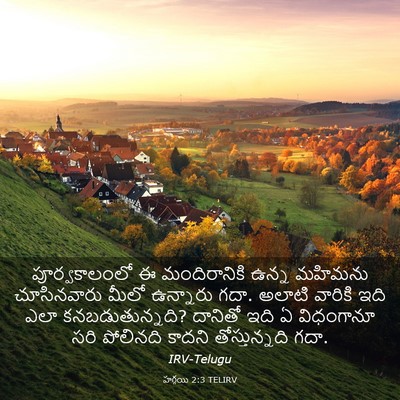 Picture 03 - హగ్గయి 2:3 TELIRV - పూర్వకాలంలో ఈ - Bible Verse Picture