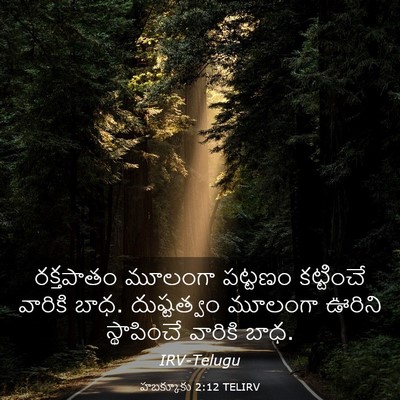 Picture 03 - హబక్కూకు 2:12 TELIRV - రక్తపాతం మూలంగా - Bible Verse Picture