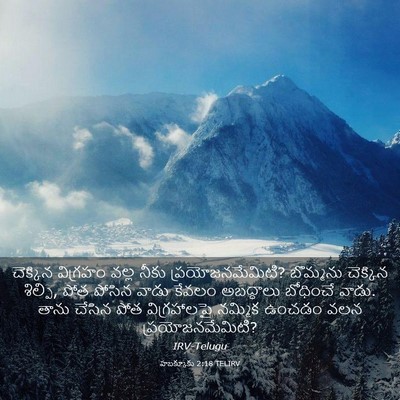 Picture 03 - హబక్కూకు 2:18 TELIRV - చెక్కిన విగ్రహం - Bible Verse Picture