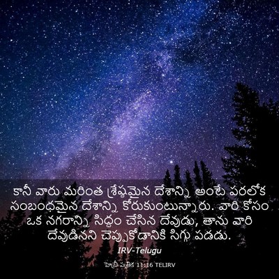 Picture 03 - హెబ్రీ పత్రిక 11:16 TELIRV - కానీ వారు మరింత - Bible Verse Picture