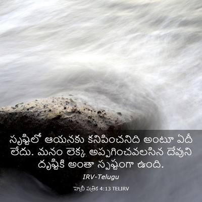 Picture 03 - హెబ్రీ పత్రిక 4:13 TELIRV - సృష్టిలో ఆయనకు - Bible Verse Picture