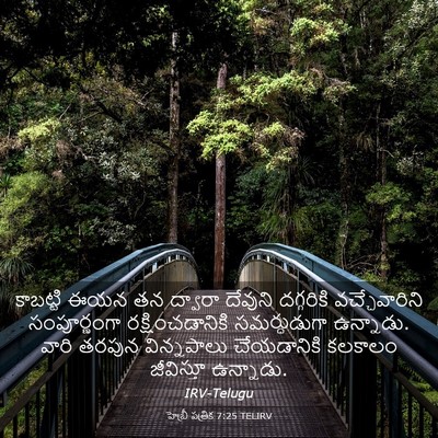 Picture 03 - హెబ్రీ పత్రిక 7:25 TELIRV - కాబట్టి ఈయన తన - Bible Verse Picture