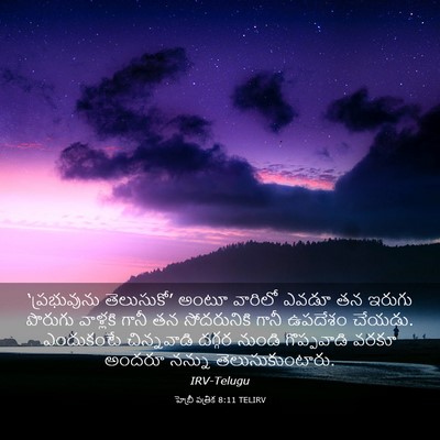Picture 03 - హెబ్రీ పత్రిక 8:11 TELIRV - ‘ప్రభువును - Bible Verse Picture