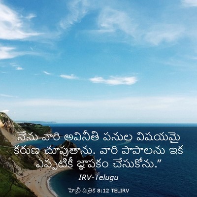 Picture 03 - హెబ్రీ పత్రిక 8:12 TELIRV - నేను వారి అవినీతి - Bible Verse Picture
