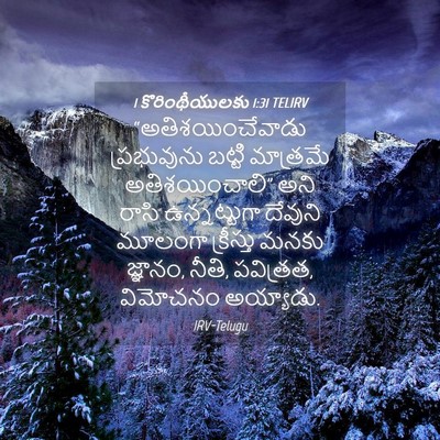 Picture 04 - 1 కొరింథీయులకు 1:31 TELIRV - “అతిశయించేవాడు - Bible Verse Picture