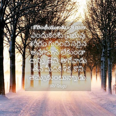 Picture 04 - 1 కొరింథీయులకు 11:29 TELIRV - ఎందుకంటే ప్రభువు - Bible Verse Picture