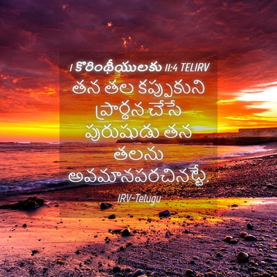 Picture 04 - 1 కొరింథీయులకు 11:4 TELIRV - తన తల కప్పుకుని - Bible Verse Picture