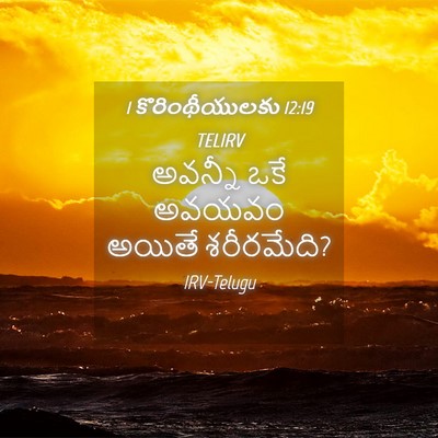 Picture 04 - 1 కొరింథీయులకు 12:19 TELIRV - అవన్నీ ఒకే అవయవం - Bible Verse Picture
