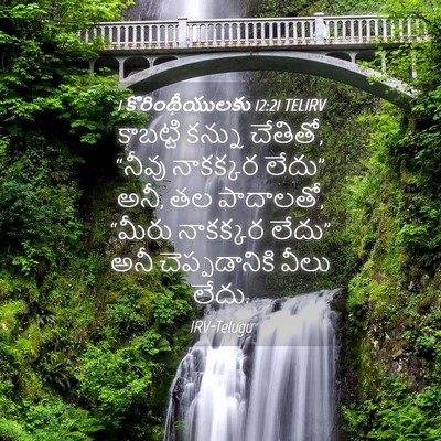 Picture 04 - 1 కొరింథీయులకు 12:21 TELIRV - కాబట్టి కన్ను - Bible Verse Picture