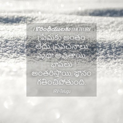 Picture 04 - 1 కొరింథీయులకు 13:8 TELIRV - ప్రేమకు అంతం లేదు. - Bible Verse Picture