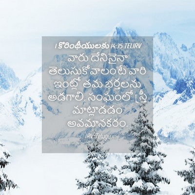 Picture 04 - 1 కొరింథీయులకు 14:35 TELIRV - వారు దేనినైనా - Bible Verse Picture