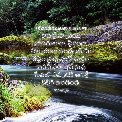Picture 04 - 1 కొరింథీయులకు 15:58 TELIRV - కాబట్టి నా ప్రియ - Bible Verse Picture