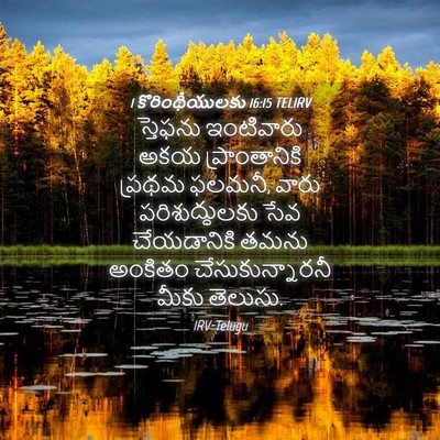 Picture 04 - 1 కొరింథీయులకు 16:15 TELIRV - స్తెఫను ఇంటివారు - Bible Verse Picture